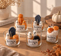 Halloween Soy Wax Candle | Pumpkin Spice Latte Candle | Ghost & Pumpkin Candle | Spooky Halloween Decor | Handmade Fall Gif