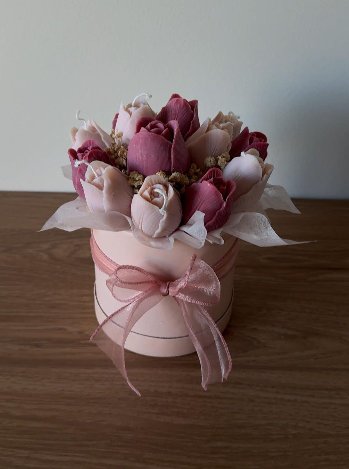 Pink Tulip Candle Bouquet | Handmade Soy Wax Floral Candle Gift | Birthday, Anniversary & Mother’s Day Gift