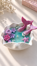 Mermaid Shell Candle – Miss Dior Scent | Handmade Home Décor