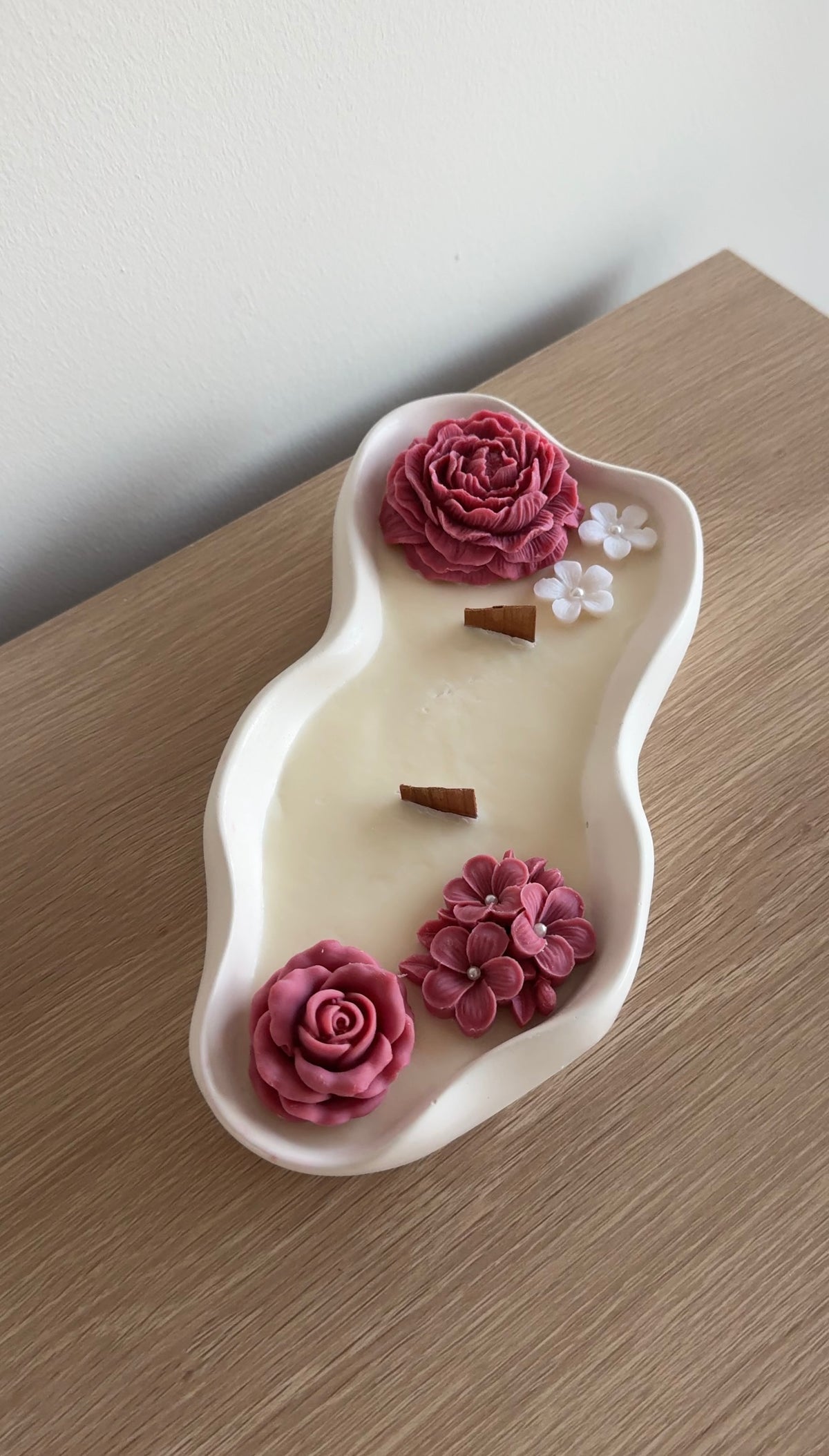 Luxury Handmade Floral Soy Candle | Handcrafted Decorative Bowl
