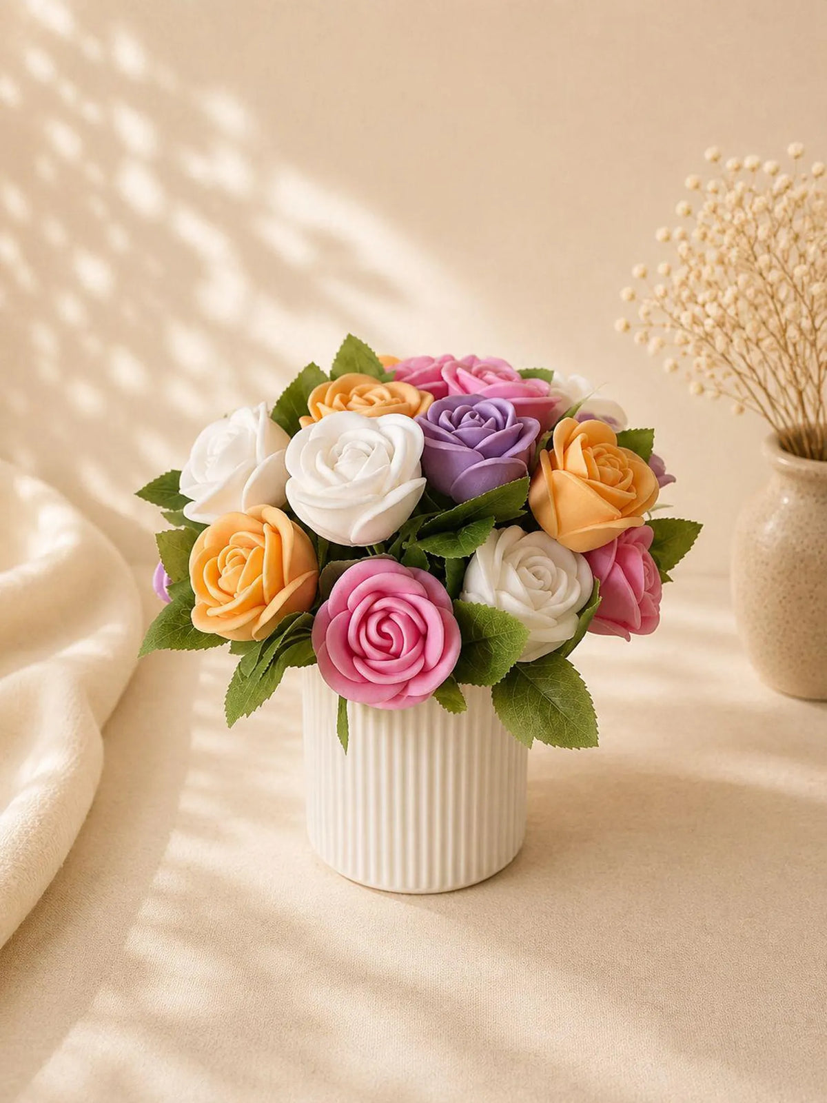 Tulip & Rose Candle Bouquet
