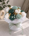 Mint Green Flower Candle Bouquet | Handmade Soy Wax Floral Arrangement | Home Decor