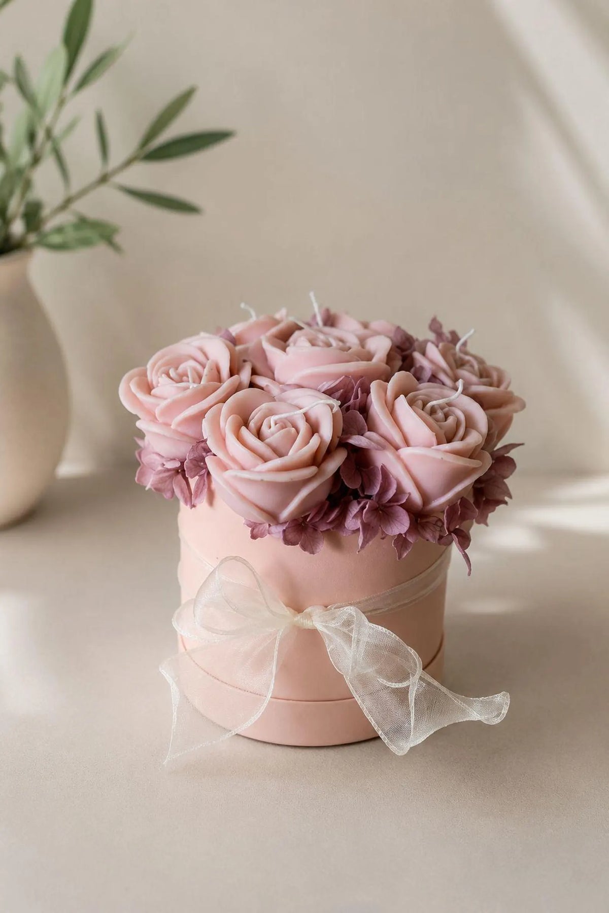 Luxury Rose Candle Bouquet | Soy Wax Floral Arrangement | Elegant Gift Box | Home Decor