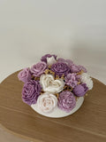 Purple Floral Scented Candle Arrangement | Handmade Flower Candle Bouquet | Gift for Her | Birthday Gift | Unique Home Decor