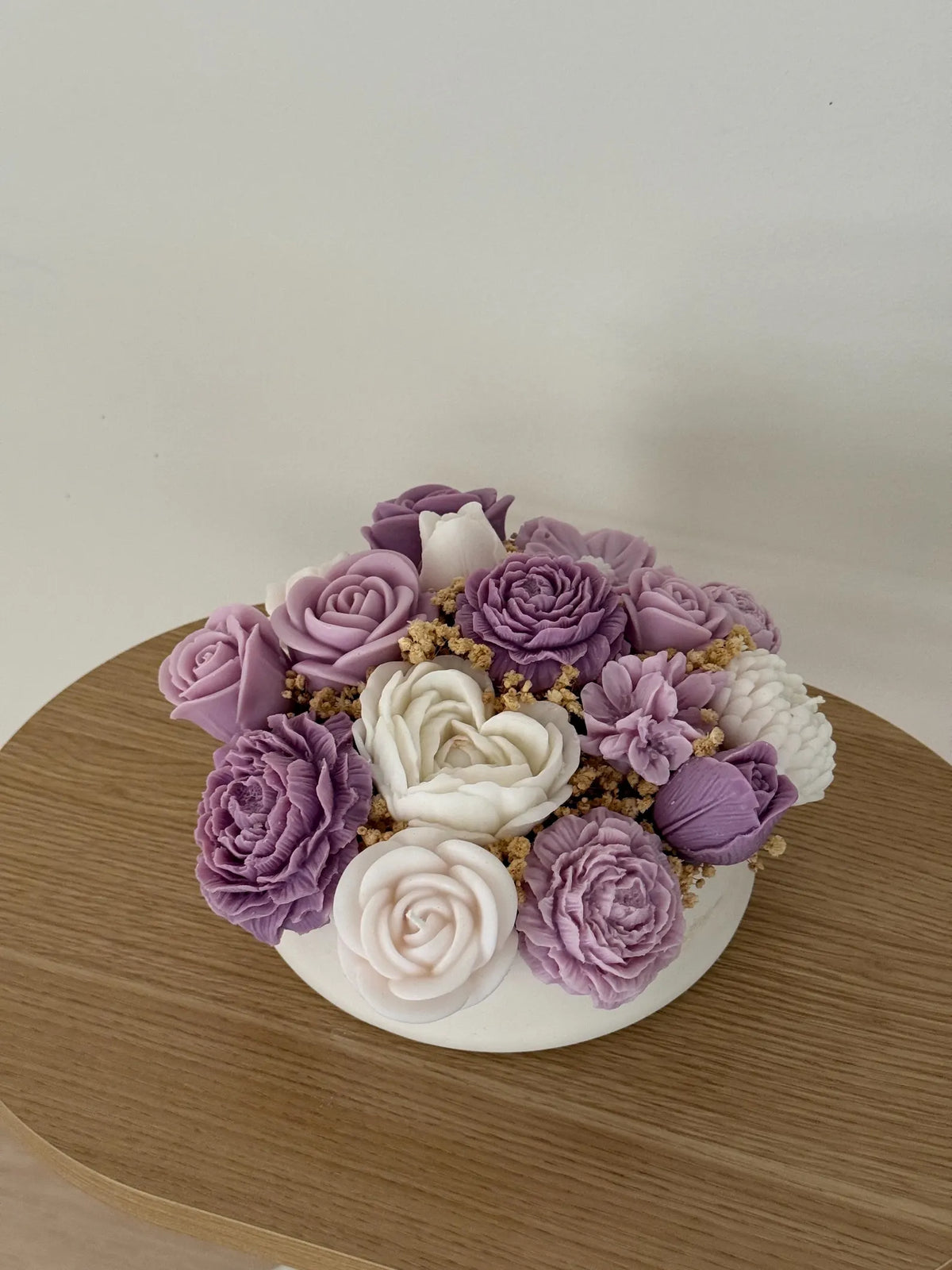 Purple Floral Scented Candle Arrangement | Handmade Flower Candle Bouquet | Gift for Her | Birthday Gift | Unique Home Decor