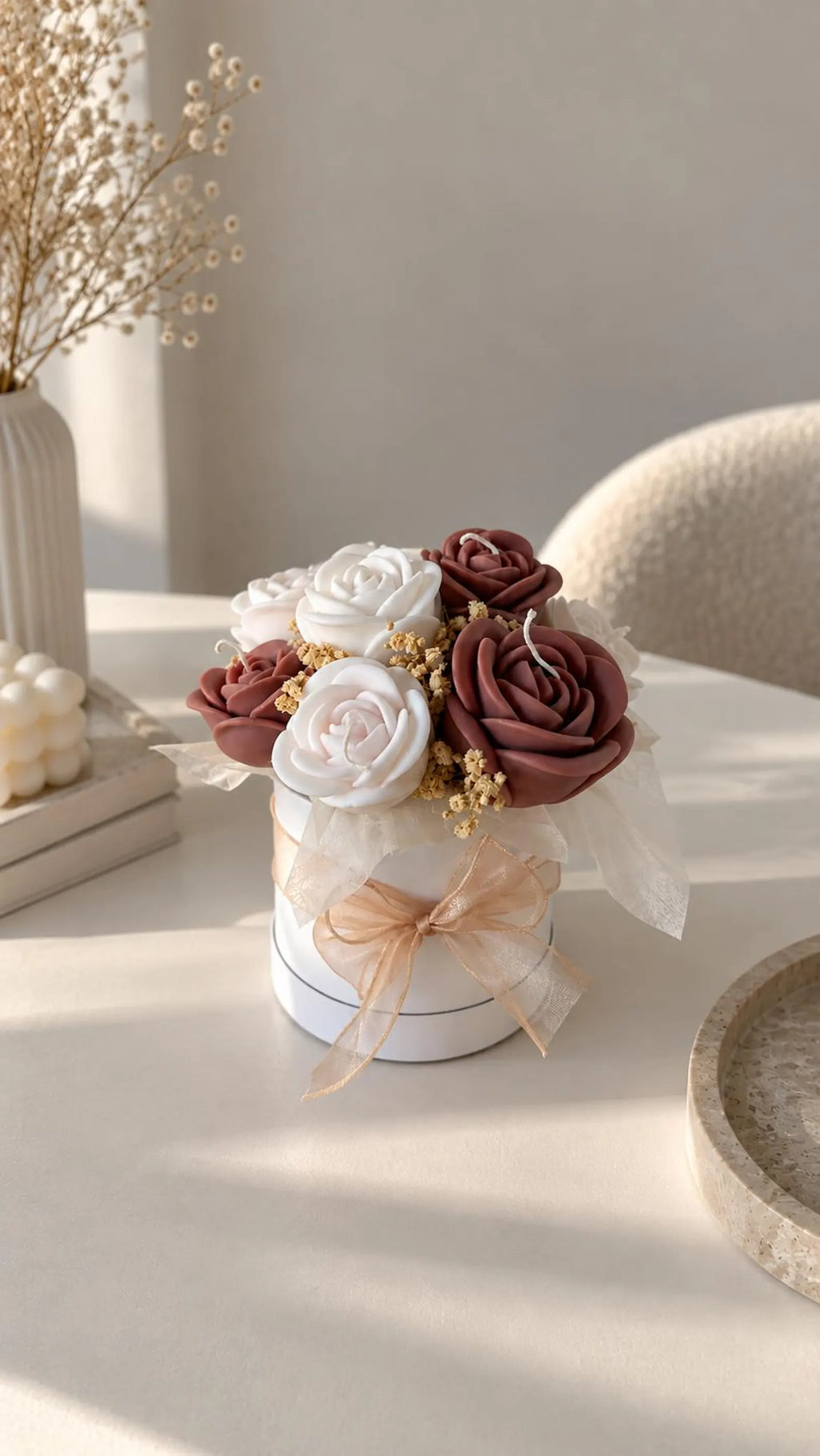 Handmade Floral Candle Bouquet – Luxury Gift