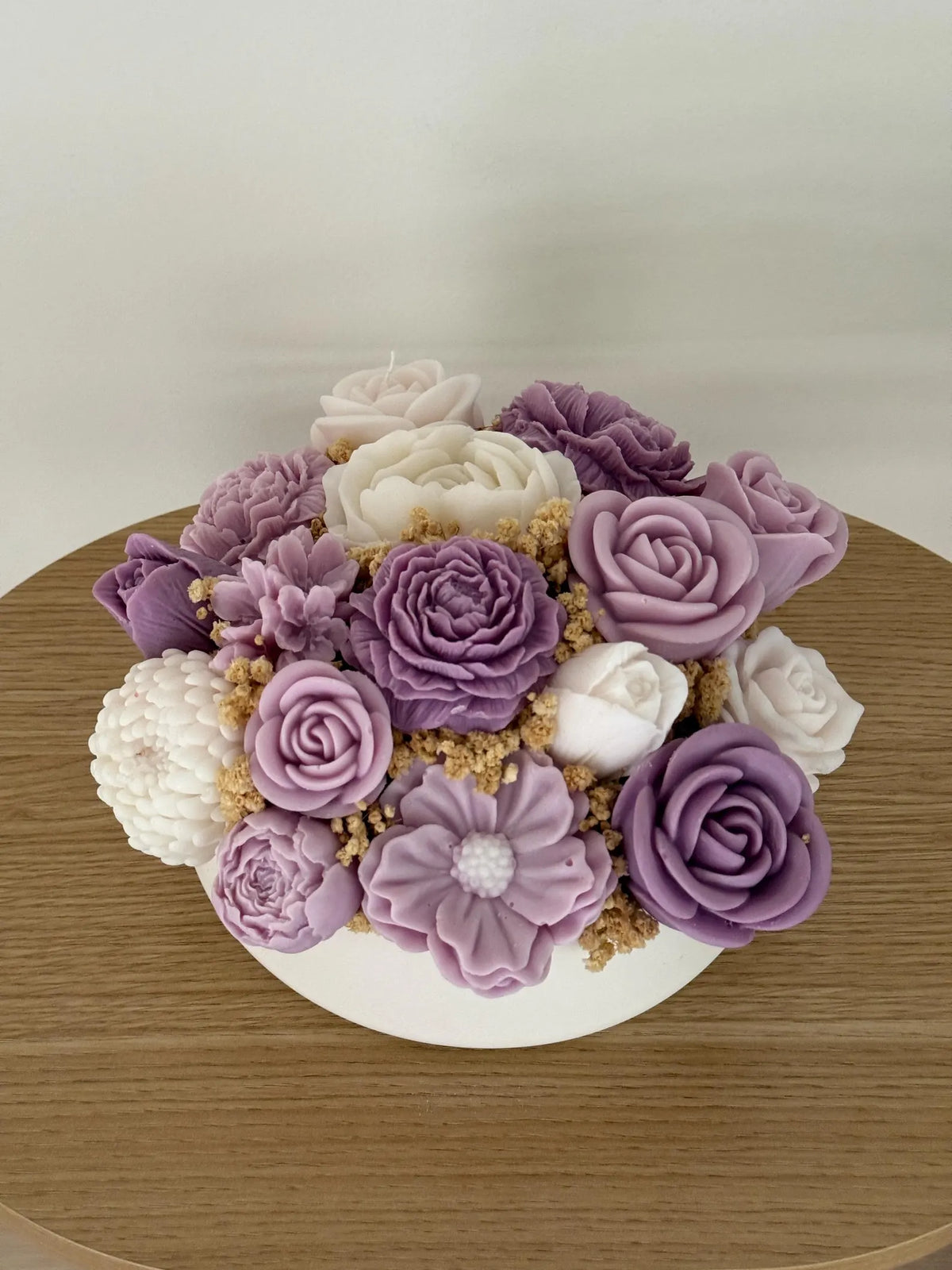 Purple Floral Scented Candle Arrangement | Handmade Flower Candle Bouquet | Gift for Her | Birthday Gift | Unique Home Decor