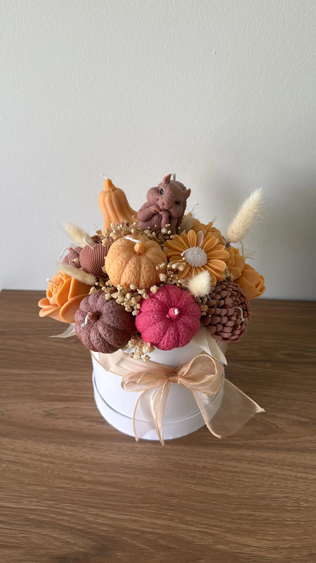 Autumn Candle Bouquet, Pumpkin Candle Gift Box, Fall Decor, Handmade Soy Wax Candles, Unique Gift, Autumn Home Decor