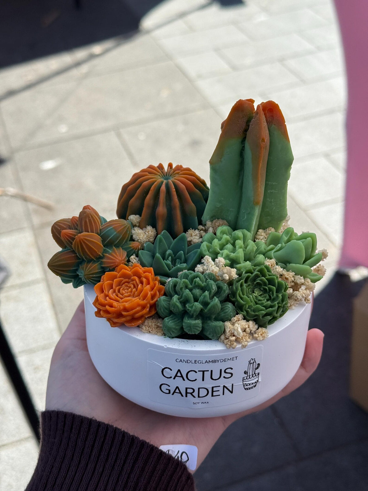 Handmade Cactus Garden Soy Wax Candle | Handmade Decorative Bowl | Succulent Candle | Botanical Home Decor