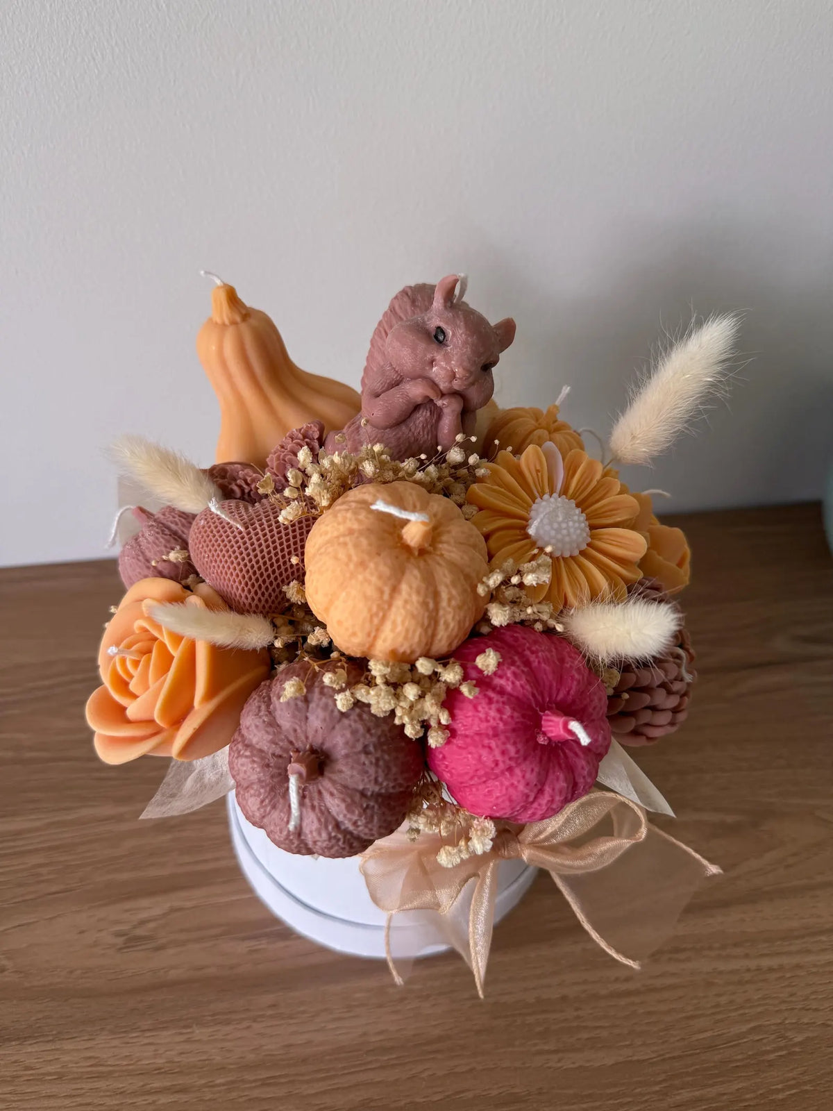 Autumn Candle Bouquet, Pumpkin Candle Gift Box, Fall Decor, Handmade Soy Wax Candles, Unique Gift, Autumn Home Decor