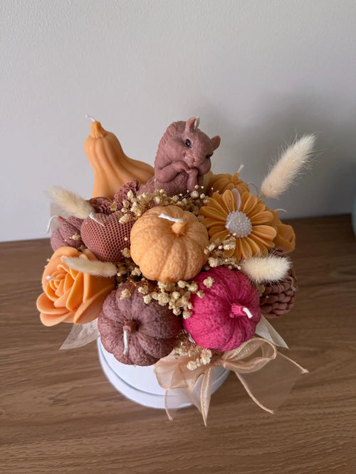 Autumn Candle Bouquet, Pumpkin Candle Gift Box, Fall Decor, Handmade Soy Wax Candles, Unique Gift, Autumn Home Decor