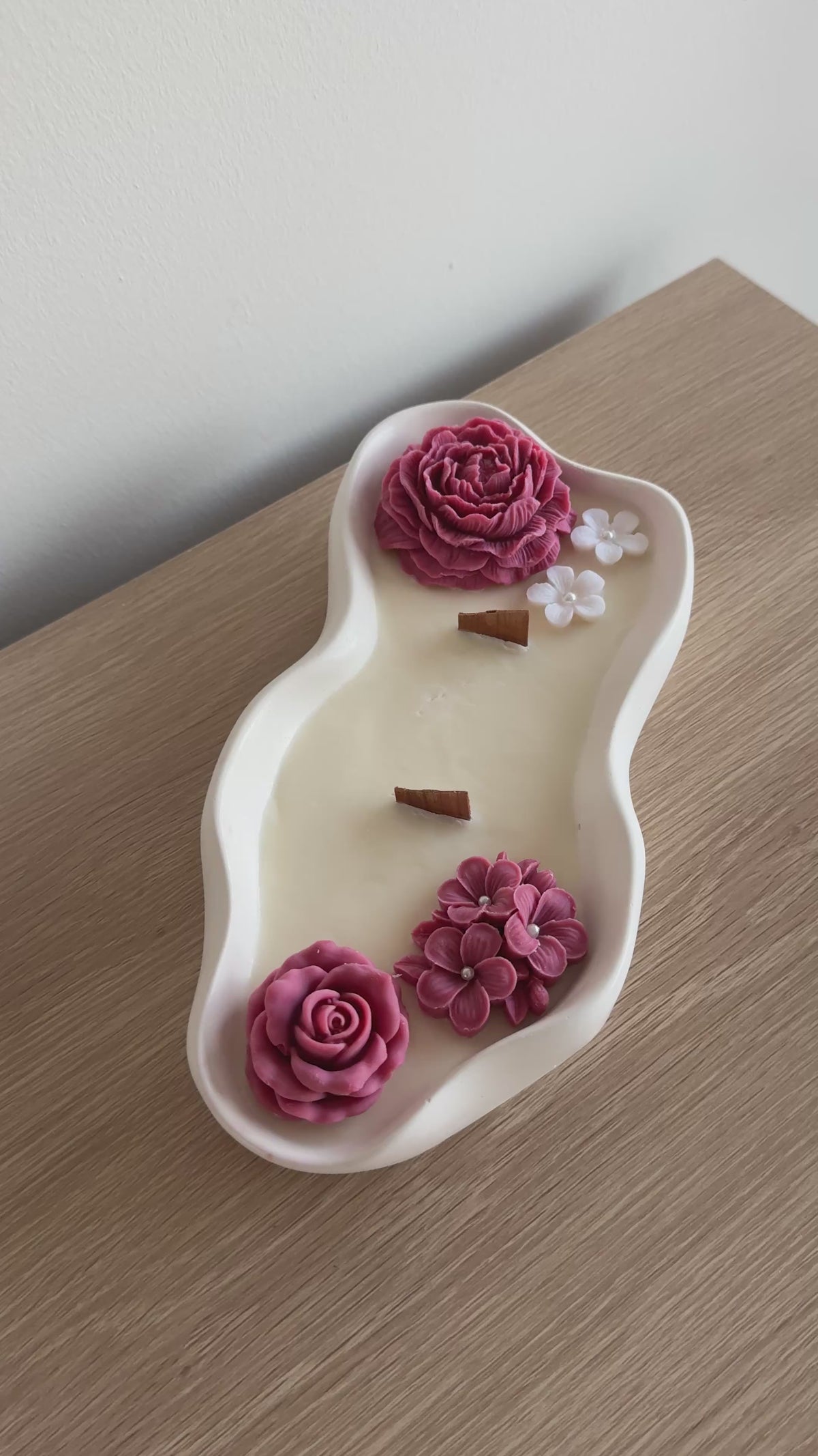 Luxury Handmade Floral Soy Candle | Handcrafted Decorative Bowl